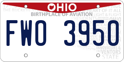 OH license plate FWO3950
