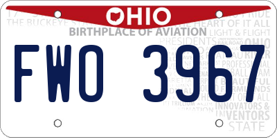 OH license plate FWO3967