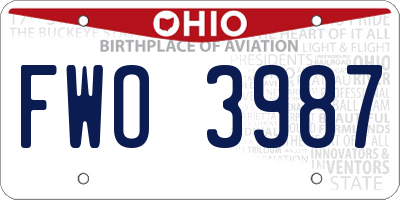 OH license plate FWO3987