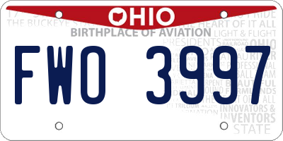 OH license plate FWO3997