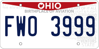 OH license plate FWO3999