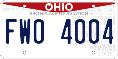 OH license plate FWO4004