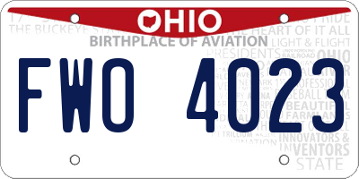 OH license plate FWO4023