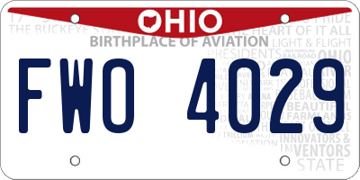 OH license plate FWO4029