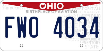 OH license plate FWO4034