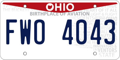 OH license plate FWO4043