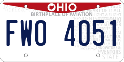 OH license plate FWO4051