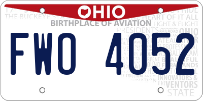 OH license plate FWO4052
