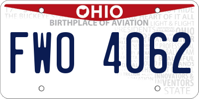 OH license plate FWO4062