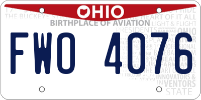 OH license plate FWO4076