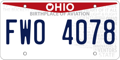 OH license plate FWO4078