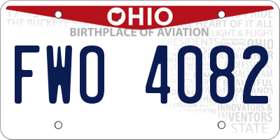 OH license plate FWO4082