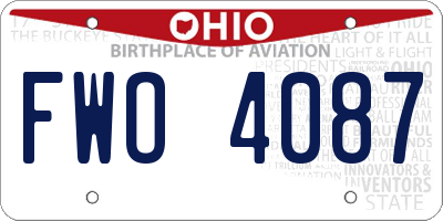 OH license plate FWO4087