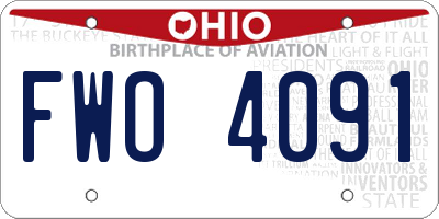 OH license plate FWO4091