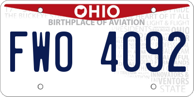 OH license plate FWO4092