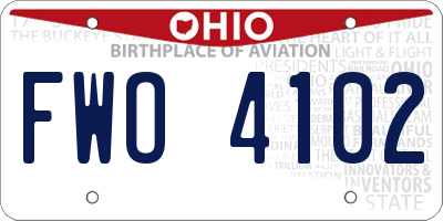 OH license plate FWO4102