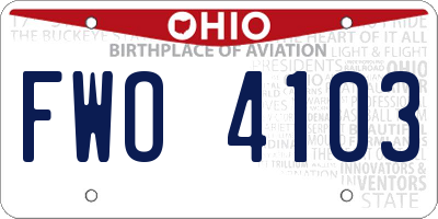 OH license plate FWO4103