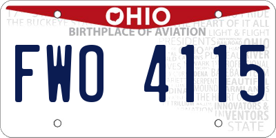 OH license plate FWO4115
