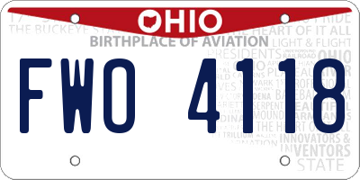 OH license plate FWO4118