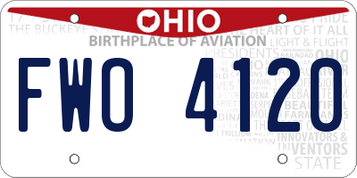 OH license plate FWO4120