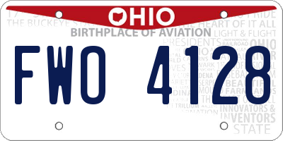 OH license plate FWO4128