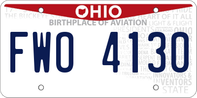 OH license plate FWO4130