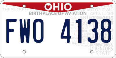 OH license plate FWO4138