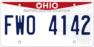 OH license plate FWO4142