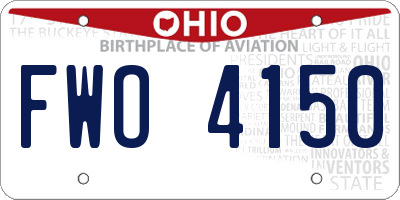 OH license plate FWO4150