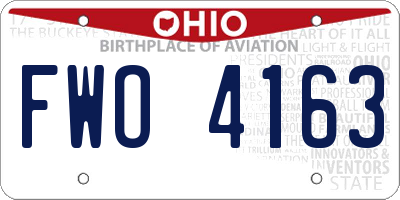 OH license plate FWO4163