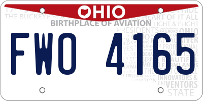 OH license plate FWO4165