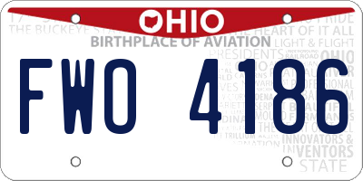 OH license plate FWO4186