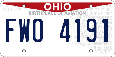 OH license plate FWO4191