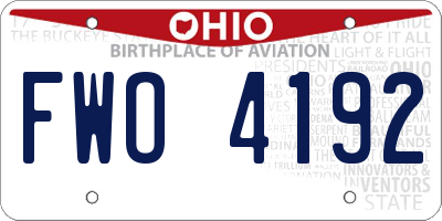 OH license plate FWO4192
