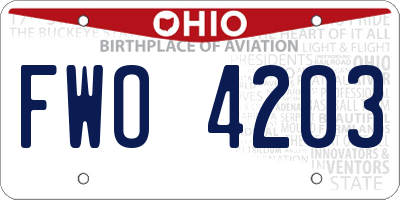 OH license plate FWO4203