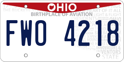 OH license plate FWO4218