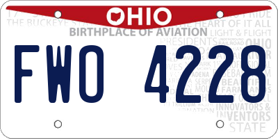 OH license plate FWO4228