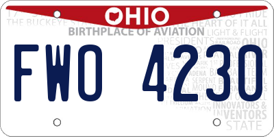 OH license plate FWO4230