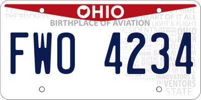 OH license plate FWO4234