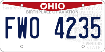 OH license plate FWO4235