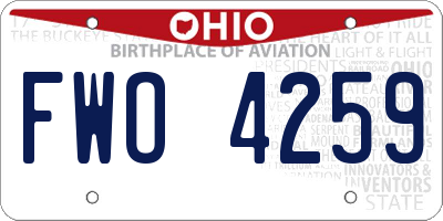 OH license plate FWO4259