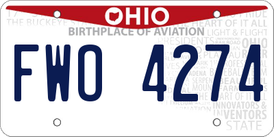 OH license plate FWO4274