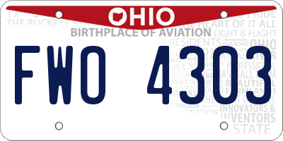 OH license plate FWO4303