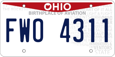 OH license plate FWO4311