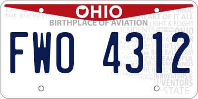 OH license plate FWO4312