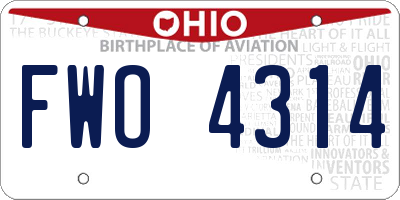 OH license plate FWO4314