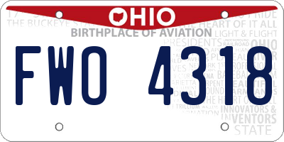 OH license plate FWO4318