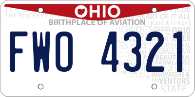 OH license plate FWO4321