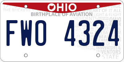 OH license plate FWO4324