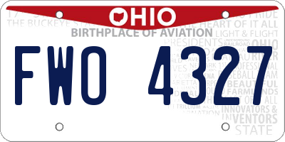 OH license plate FWO4327